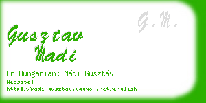 gusztav madi business card