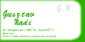 gusztav madi business card